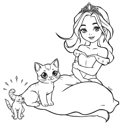 Princess with Kitten