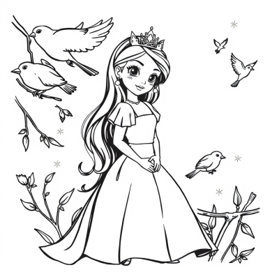 Princess with Birds