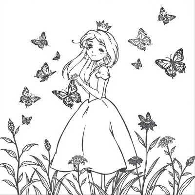Princess with Butterflies