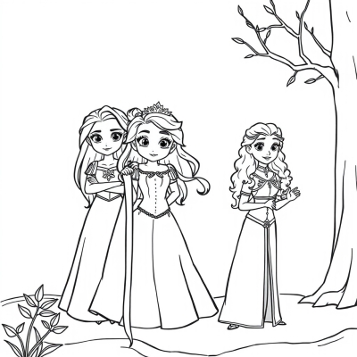 Rapunzel, Aurora, and Merida