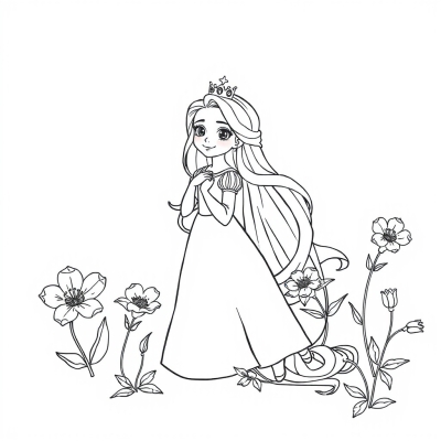 Rapunzel in Flowers