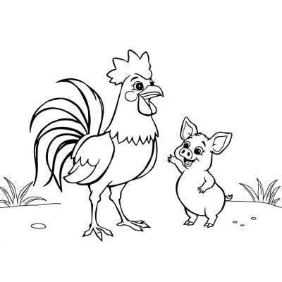 Hei Hei the Rooster and Piggy Pua