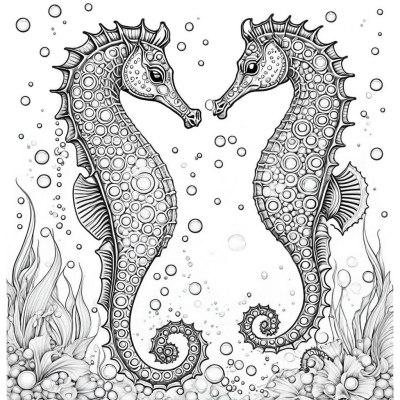Seahorse and Bubbles