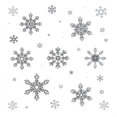 Set of Various Snowflakes