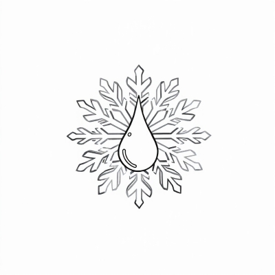 Snowflake with a Drop of Water