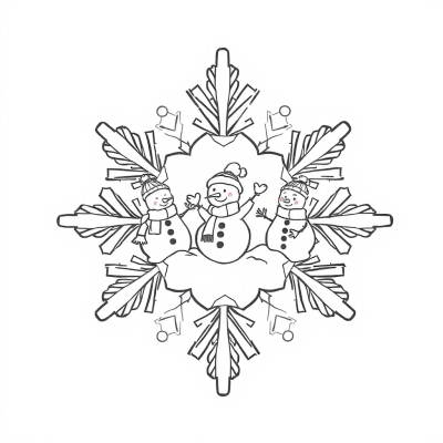 Snowflake with Snowmen