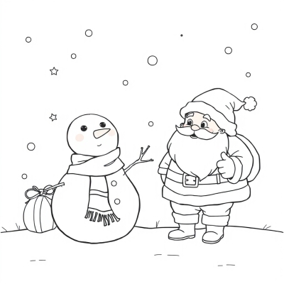 Snowman and Santa Claus