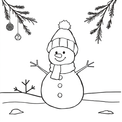 Snowman with a Pom-Pom Hat