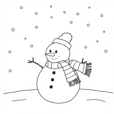 Snowman in a Striped Scarf