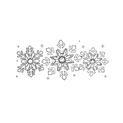 Three Cute Snowflakes