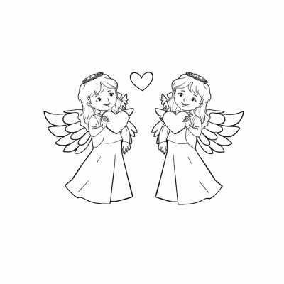 Two Angels with Hearts