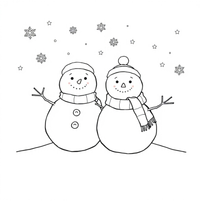 Two Cute Snowmen