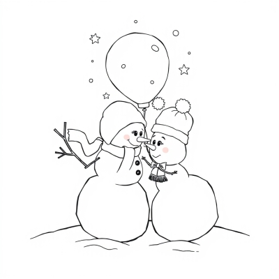 Two Loving Snowmen