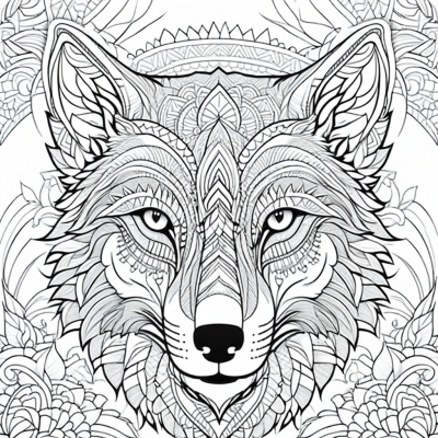 Doodle Wolf Head