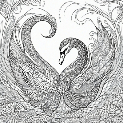 Zen Tangled Swan