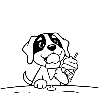 Dog Trying to Eat Ice Cream