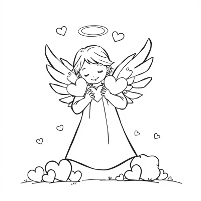 Angel with Hearts