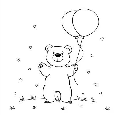 Bear with Balloons