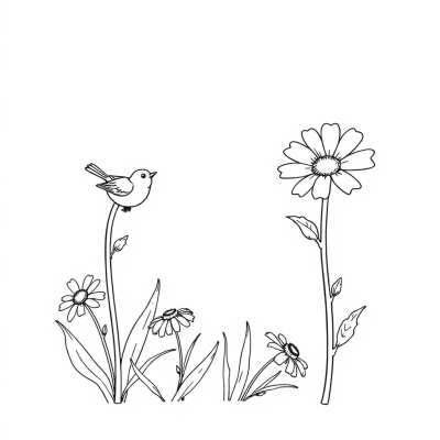 Bird with a Daisy