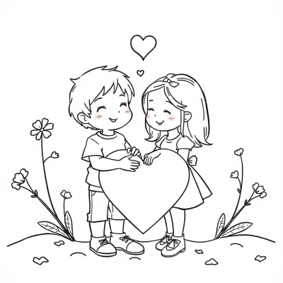 Boy and Girl on a Valentine