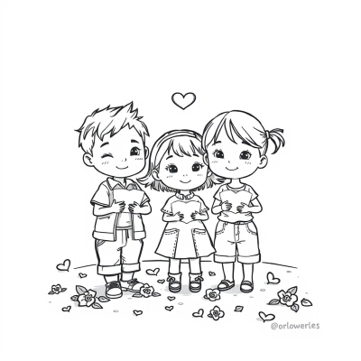 Kids with Valentines