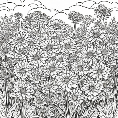 Chrysanthemum in a Field