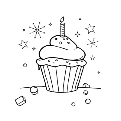 New Year Cupcake for Kids