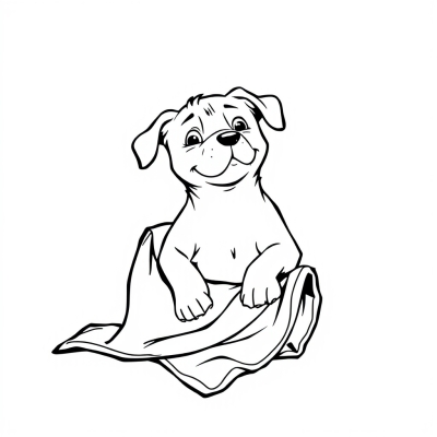 Dog Catches Towel