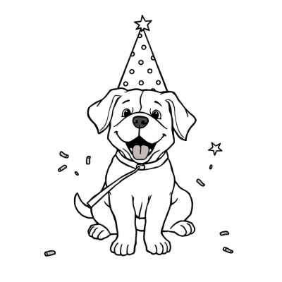 Dog Prepares for the Celebration