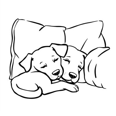 Dog Sleeping Next to Owner