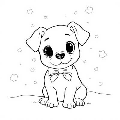 Dog with Bow
