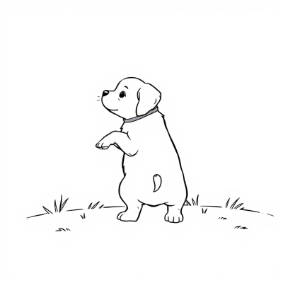 Puppy on Its Back Legs