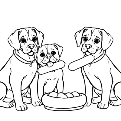 Dogs Share Sausages