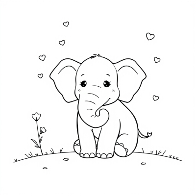 Valentine's Day Elephant with a Heart