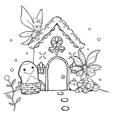 Fairy and Gingerbread House
