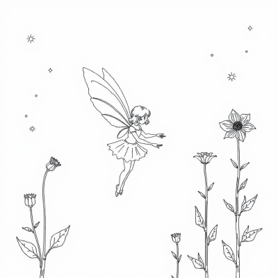 Fairy and Bellflowers