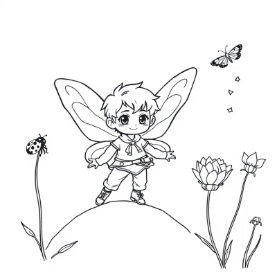 Fairy Boy and Ladybug
