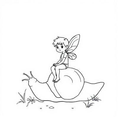 Fairy Boy on a Snail