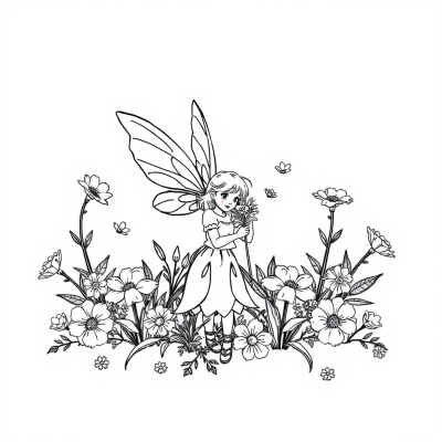 Fairy Collecting Flowers