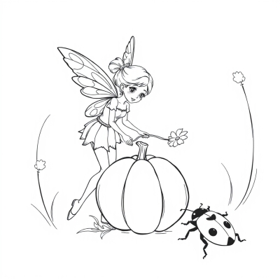 Fairy, Pumpkin, and Ladybug