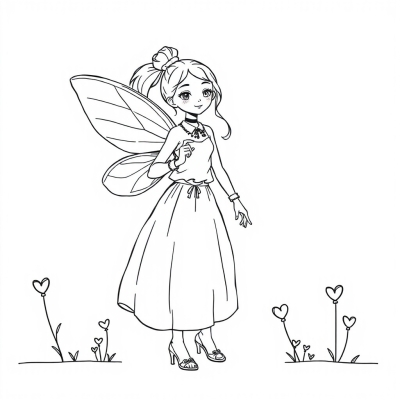 Fashion Fairy with Hearts