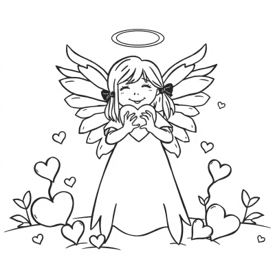 Heart Angel and Little Hearts