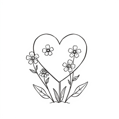 Heart with Flowers