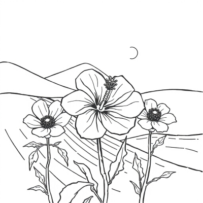 Hibiscus with Anemones