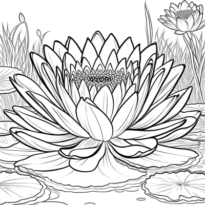 Giant Water Lily on the Pond