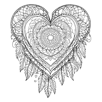 Heart Dream Catcher Mandala