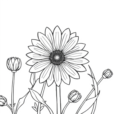 Mandala with Intricate Daisy Flower