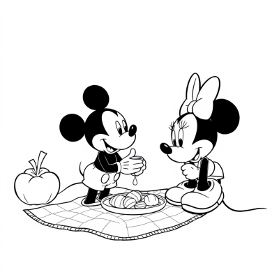 Mickey and Minnie at the Picnic