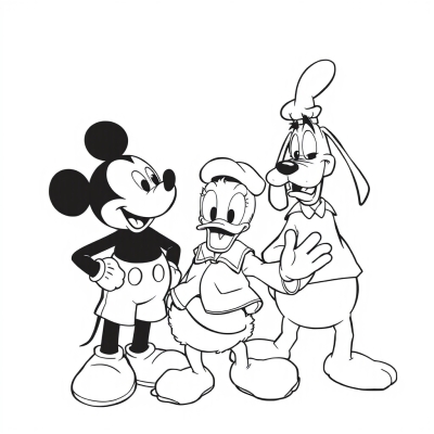 Mickey Mouse, Donald Duck, and Goofy