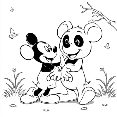 Mickey Mouse Meets a Panda